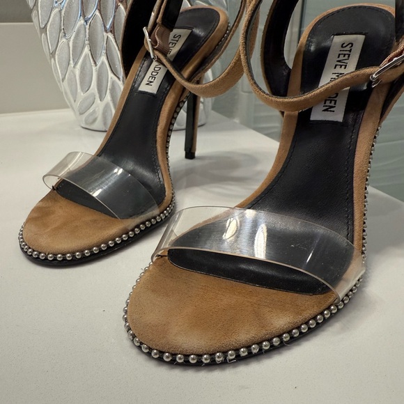 RARE Steve Madden Sylvie Heels Sandals Tan Sz 6 - Picture 4 of 10